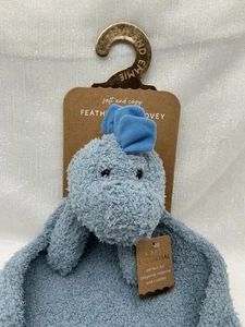 NEW Levi Emmie Plush Blue DINOSAUR Knit Baby Lovey Security Blanket Dino Toy Nun - Picture 1 of 20