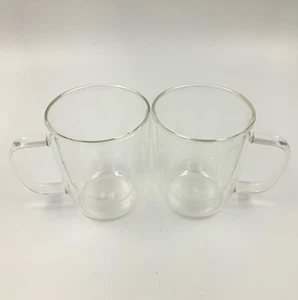 Juego de 2 tazas de café de vidrio de doble pared con mango de 12 oz - Imagen 1 de 6