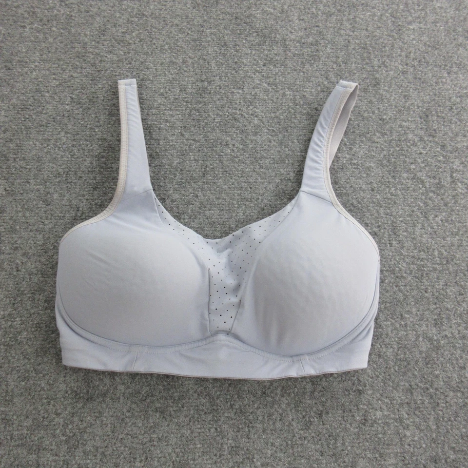 Lululemon Sports Bra Womens 34DD Light Gray Padded Hook Back Adjustable Straps - Image 1 of 4