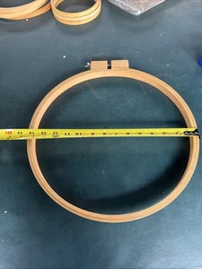 Vintage Large 14” Round Wooden Needlepoint Hoop Quilting Embroidery Handwork - Picture 1 of 5