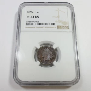 1892 P NGC PF63 BN Brown - Indian Head Penny Cent 1c US Coin #56753A - Picture 1 of 4