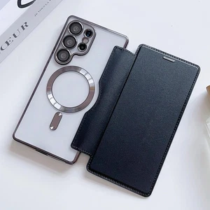 Für Samsung Galaxy S25 S24 S23 S22 Ultra Hülle Magsafe Leder Wallet Flip Cover - Bild 1 von 23