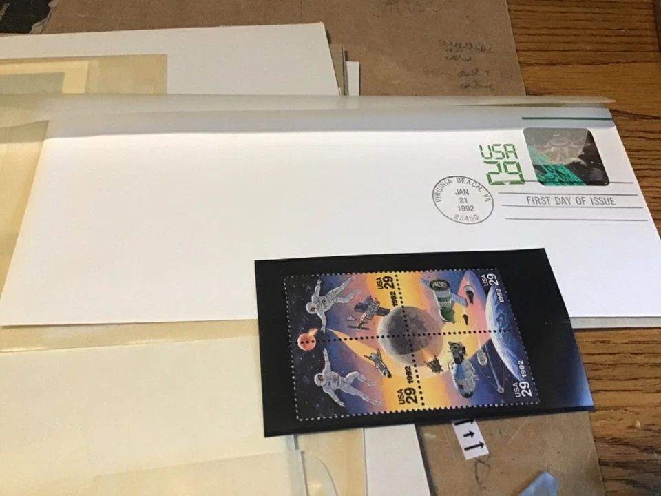 1992 FDC U.S. 29c Hologram Space Envelope Virginia Beach 21 January  - Image 1 of 1