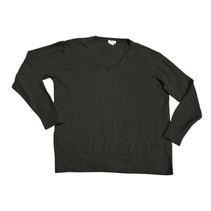 Club Monaco Mens Cashmere V-Neck Sweater Olive Green Large L Pullover - Picture 1 of 8