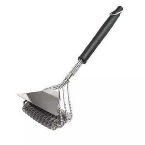 Grill Brush Scraper Bristle Free 17.1X5.5X2.7" Safe BBQ Clean Stainless Grate - Picture 1 of 8