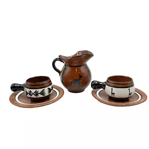 Los Reyes Lima Perù Pitcher Coppa Espresso Alpaca Ceramica Arte Dipinti a Mano - Foto 1 di 14