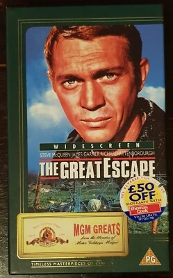 The Great Escape VHS - UK PAL - Carton Box - John Sturges - Steve McQueen - Image 1 of 4