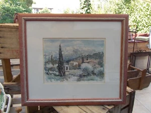 Watercolor Aix en Provence Beaurecueil signed Lasbouygues - Picture 1 of 6