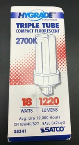 Satco S8341 2700K 18-Watt GX24q-2 Base T4 TripleTube Fluorescent - Picture 1 of 2