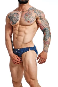 MOB DNGEON Jock Open Front With C-Ring Jockstrap Camouflage Navy-Camo O/S DMBL01 - Picture 1 of 4