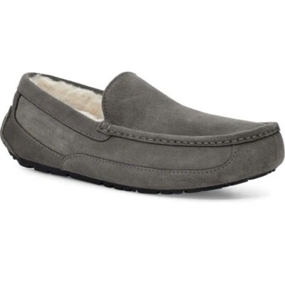 NEW w/ Defect UGG Men's Ascot Slippers Suede Gray Shearling US9/UK8/EU42 - Image 1 of 4
