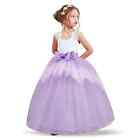 Girl Sleeveless Embroidery Floor Length Princess Pageant Dress Size (130) 6-7y