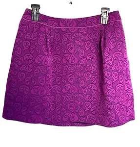 Anthropologie HD In Paris Brocade A-Line Skirt Purple Floral Embroidered Size 10 - Picture 1 of 10