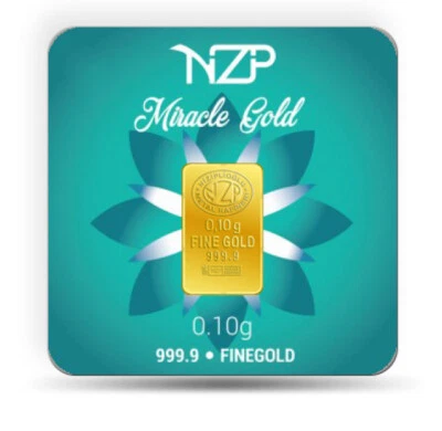 1 GOLDBARREN 0,10 GRAMM - NZP Gold Barren 999,9 0,1g 0,10g  Zertifikat NEU + OVP - Bild 1 von 4