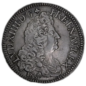 Monnaie France - Louis XIV - Écu aux 8 L - 1690 N Montpellier SUP - Imagen 1 de 2