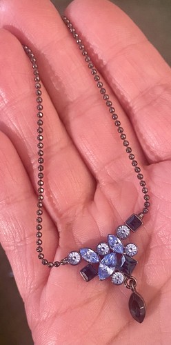 Collana Pendente Givenchy Sfumature Di Strass Blu Splendida! Perfetto!