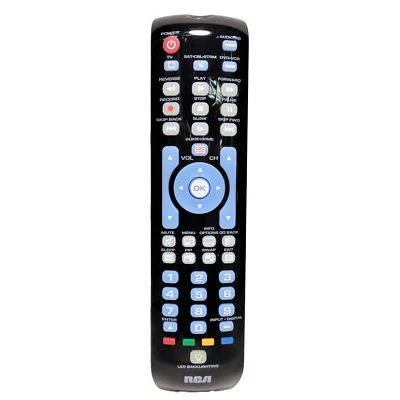 RCA RCRN04GR 4 Device Universal Remote For TV, SAT/CBL/STRM, DVD/VCR, AUDIO/SB - Image 1 of 4