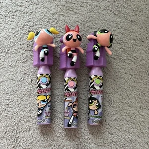 Powerpuff Girls Spin Pop Candy Cartoon Network 2000 Buttercup, Blossom, Bubbles - Foto 1 di 3
