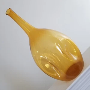 Unique Vintage/Mid-Century 1950s Zeller Glass Dimpled 21" Amber Glass Floor Vase - Picture 1 of 13
