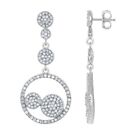 Sterling Silver 2.45cttw White Topaz Round Bridal Earrings