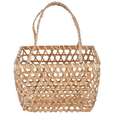  1 PC cesto di stoccaggio in bambù creativo cesto fiore cesto di frutta (colore - Immagine 1 di 4