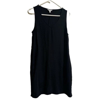 Vestido para mujer Orvis talla S mezcla de lino cuello en V negro modesto boho lagenlook pradera Foto 1 de 4