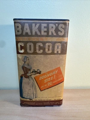 Vintage Baker's Breakfast Cocoa Tin One Pound Economy Size Canada-Full - Image 1 of 4