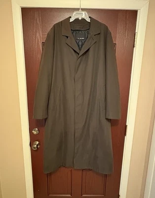 Abrigo de gabardina vintage BILL BLASS para hombre MARRÓN CHOCOLATE forro con cremallera chaqueta talla 44 L Foto 1 de 4