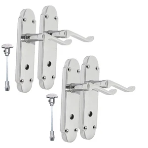 "Epsom Door Handle Set – Chrome Internal Lock Door Handles (170mm x 42mm) - Picture 1 of 12
