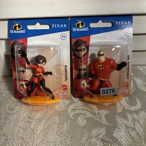 ACTION FIGURES DISNEY CAKE TOPPER The Incredibles Elastic Girl & Mr. Incredible - Picture 1 of 4