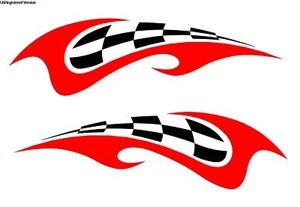 Checkered Flag Personal Watercraft Decals Center Console Cruiser Boat Off Shore - Picture 1 of 1