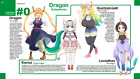 Anime infographics tohru kobayashisan dragon kanna kamui Play Gaming Mat Desk