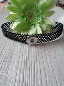 Einfache  Choker Halskette schwarz "Chunk" 31cm silber - Bild 1 von 1