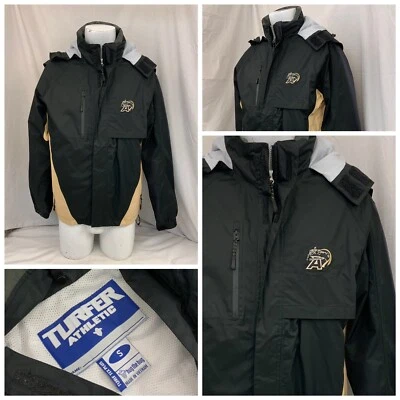 Army Black Knights Jacket S Black Winter Hood Polyester Full Zip YGI Y1-876 - Image 1 of 4