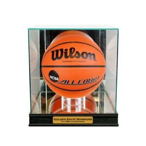 New Golden State Warriors Championship Glass & Mirror Basketball Display Case UV