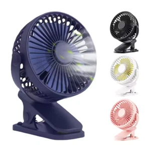 Portable 360° Mini Fan Travel Rechargeable USB Clip On Desk Fan Pram Cot Car AU - Picture 1 of 8