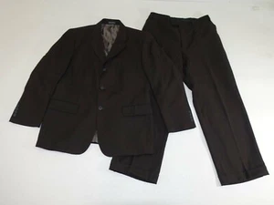 Zylos George Machado Men's 3 Button Suit Size 40 Short 30 x 27 Dark Brown Wool - Picture 1 of 12