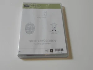 Stampin Up Eggstra Spectacular CLEAR Mount Stamp Set of 4 Easter Bunny Eggs NEW - Picture 1 of 3