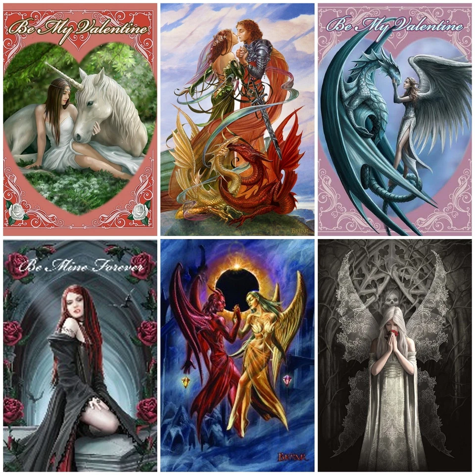 Anne Stokes Briar Compromiso de San Valentín Boda Amor Fantasía Tarjeta de felicitación Foto 1 de 2