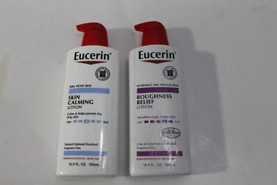 2 Eucerin Skin Products 16,9 OZ. Alivio de rugosidad y 16,9 OZ. Calmante de la piel Foto 1 de 2