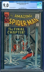 AMAZING SPIDER-MAN #33 CGC 9.0 CLASSIC DITKO COVER STAN LEE MARVEL COMICS 1966 - Picture 1 of 2