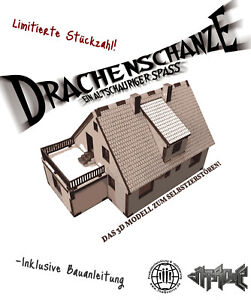 Drachenschanze 3D Birkenholz Modell 1:100 Schanze Drachen Holzmodell Bausatz