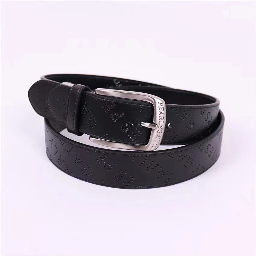 Golf Sport Pants Belt Pearly Gates Dotted Words Length 105cm Black - Image 1 of 1