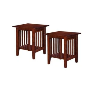 Set of 2 End Table in Walnut - Picture 1 of 2