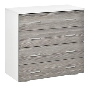 HOMCOM Cassettiera 4 Cassetti in Legno con Maniglie in Alluminio 76x35x72cm - Foto 1 di 10