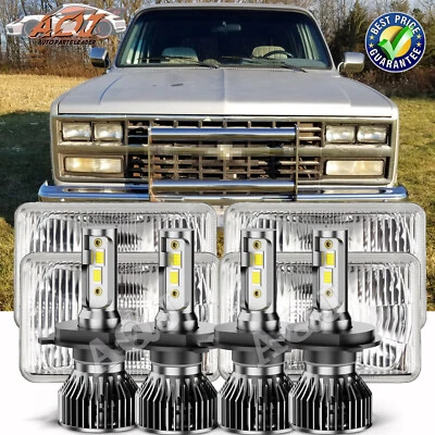 4PCS  LED Headlights Hi/Lo Sealed Beam For GMC R2500 SUBURBAN 1989-1991 Foto 1 de 4