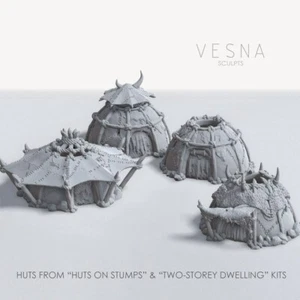 Swamp Orc Goblin Huts Houses Forest Woods Scatter Terrain Scenery Landscape TTRP - Picture 1 of 3
