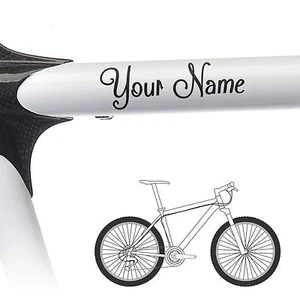 2 x Personalised Name Bike Frame Stickers For Cycle Bicycle - Shack Style - Picture 1 of 18