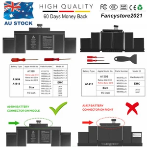 ✅A1417 A1494 Battery For Apple MacBook Pro 15" A1618 Retina A1398 2012 2013 2015 - Picture 1 of 13