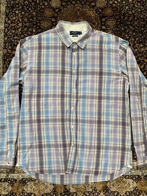 Camisa Paul Smith con botones para hombre XL azul púrpura a cuadros Foto 1 de 4